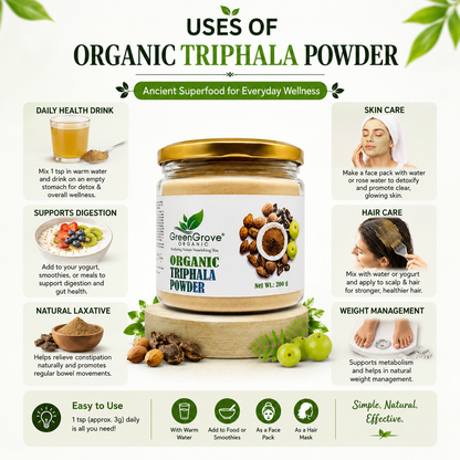GreenGrove Organic Triphala Powder (200 GM) (PACK OF 2)