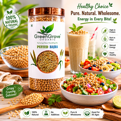 GreenGrove Organic Puffed Bajra (100 GM) (PACK OF 2)
