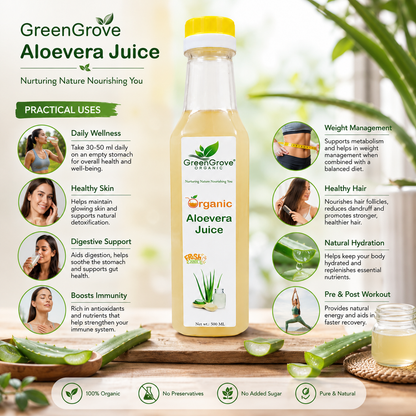 GreenGrove Organic Aloevera Juice (500 ML) (PACK OF 2)