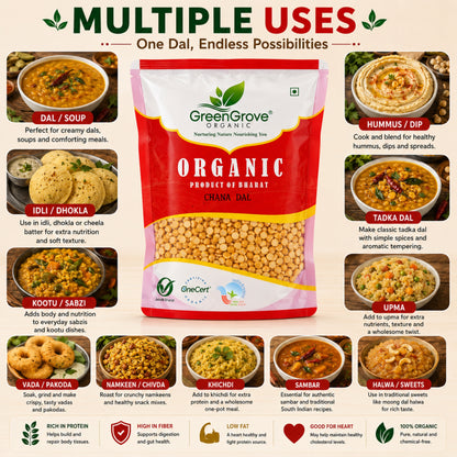 GreenGrove Organic Chana Dal (1 KG)