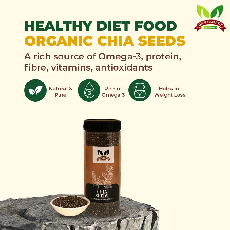 Gavyamart Raw Black Chia Seeds