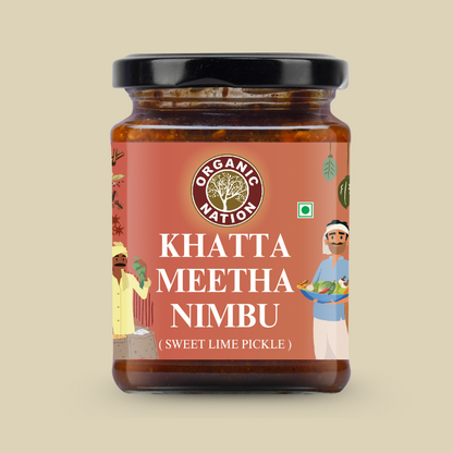 Organic Nation Khatta Meetha Nimbu (Sweet Lemon Pickle)