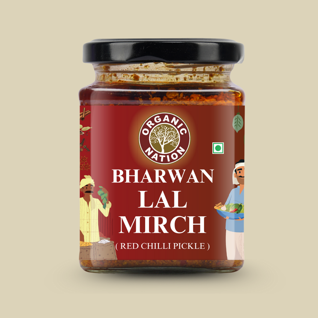 Organic Nation Bharwan Lal Mirch (Stuffed Red Chilli Pickle)