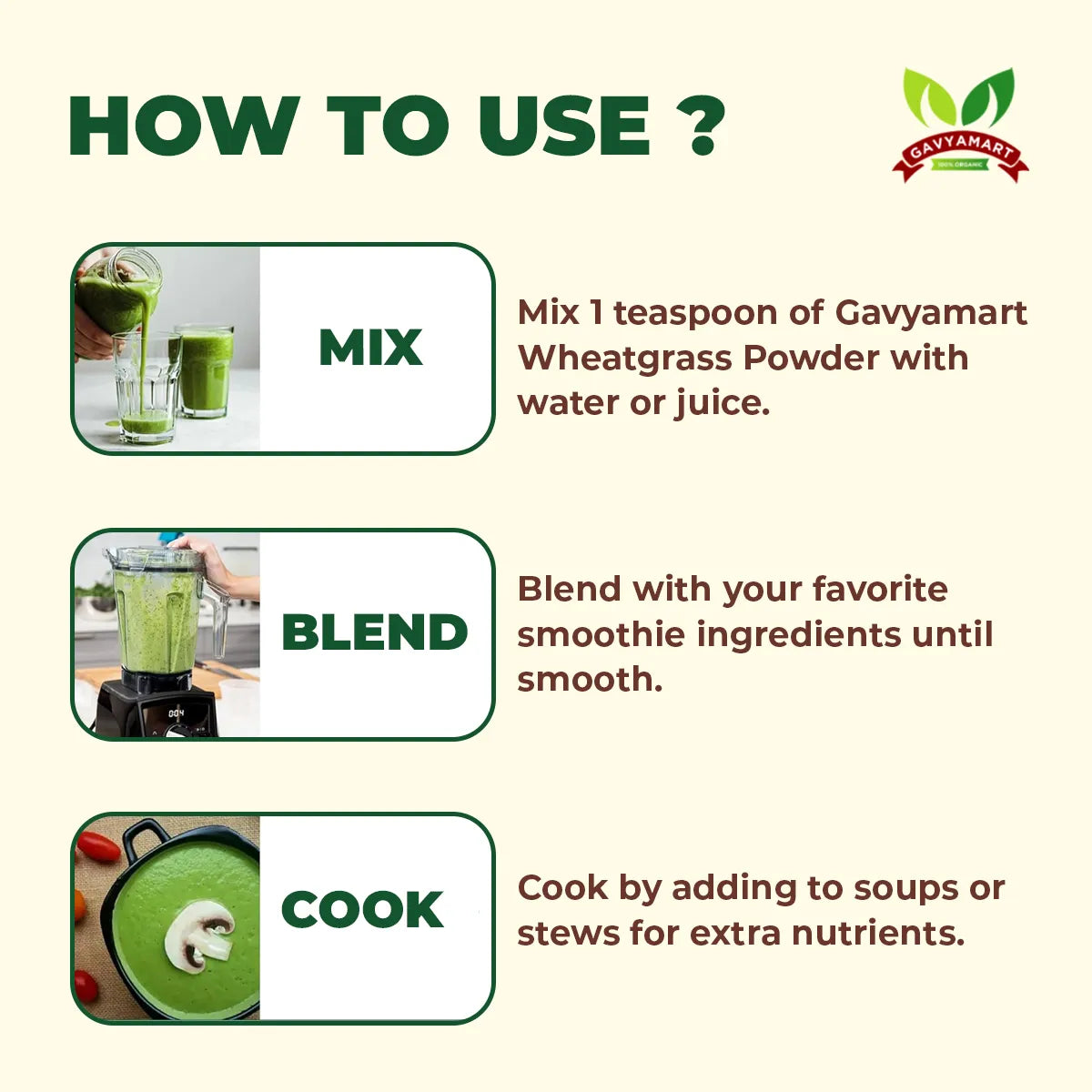Gavyamart Organic Wheatgrass Powder (100 GM)