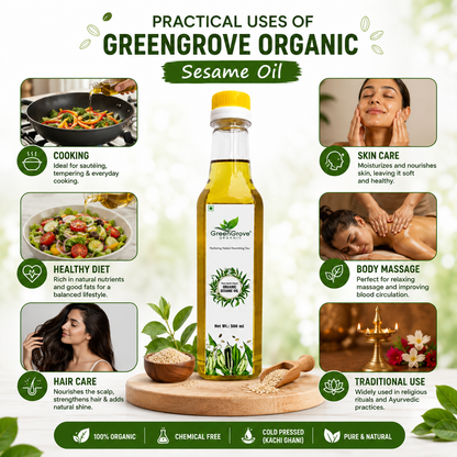 GreenGrove Organic Sesame Oil (White) (500 ML)