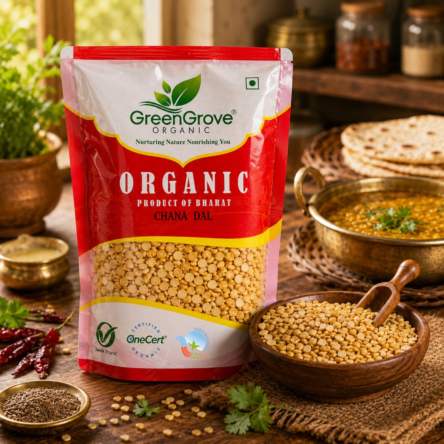 GreenGrove Organic Chana Dal (1 KG)