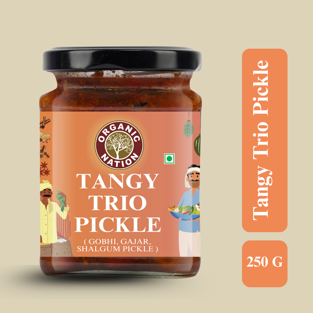 Organic Nation Tangy Trio Pickle (Khatta Meetha Pickle) (250 GM)