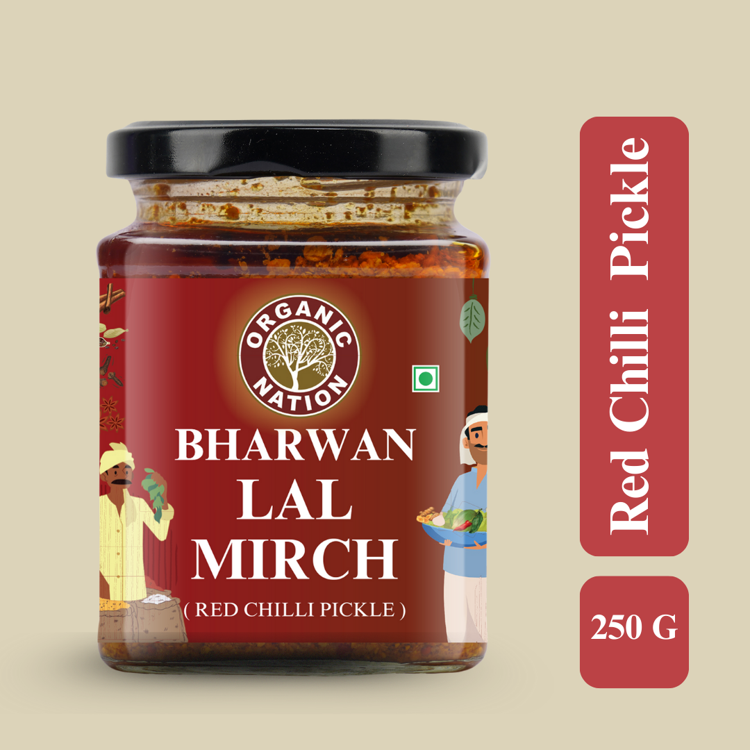 Organic Nation Bharwan Lal Mirch (Stuffed Red Chilli Pickle)