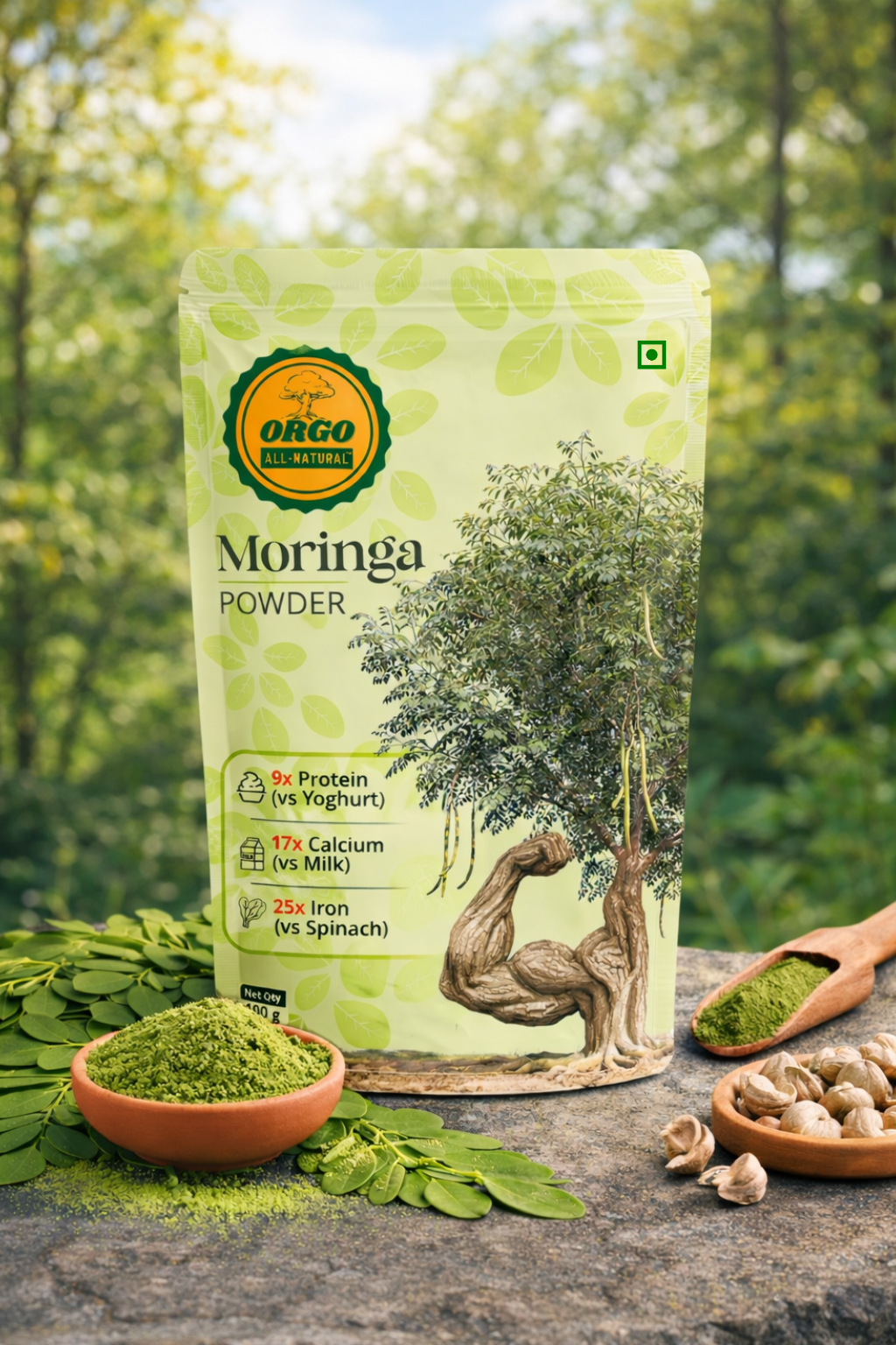 Orgo All-Natural Moringa Powder (100 GM)