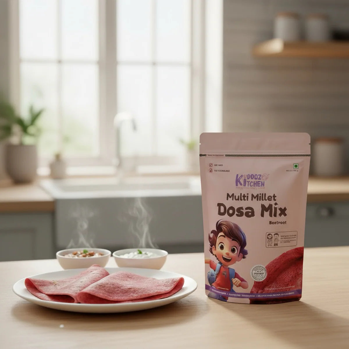 Kiddoz Kitchen Multi Millet Beetroot Dosa Mix (300 GM)
