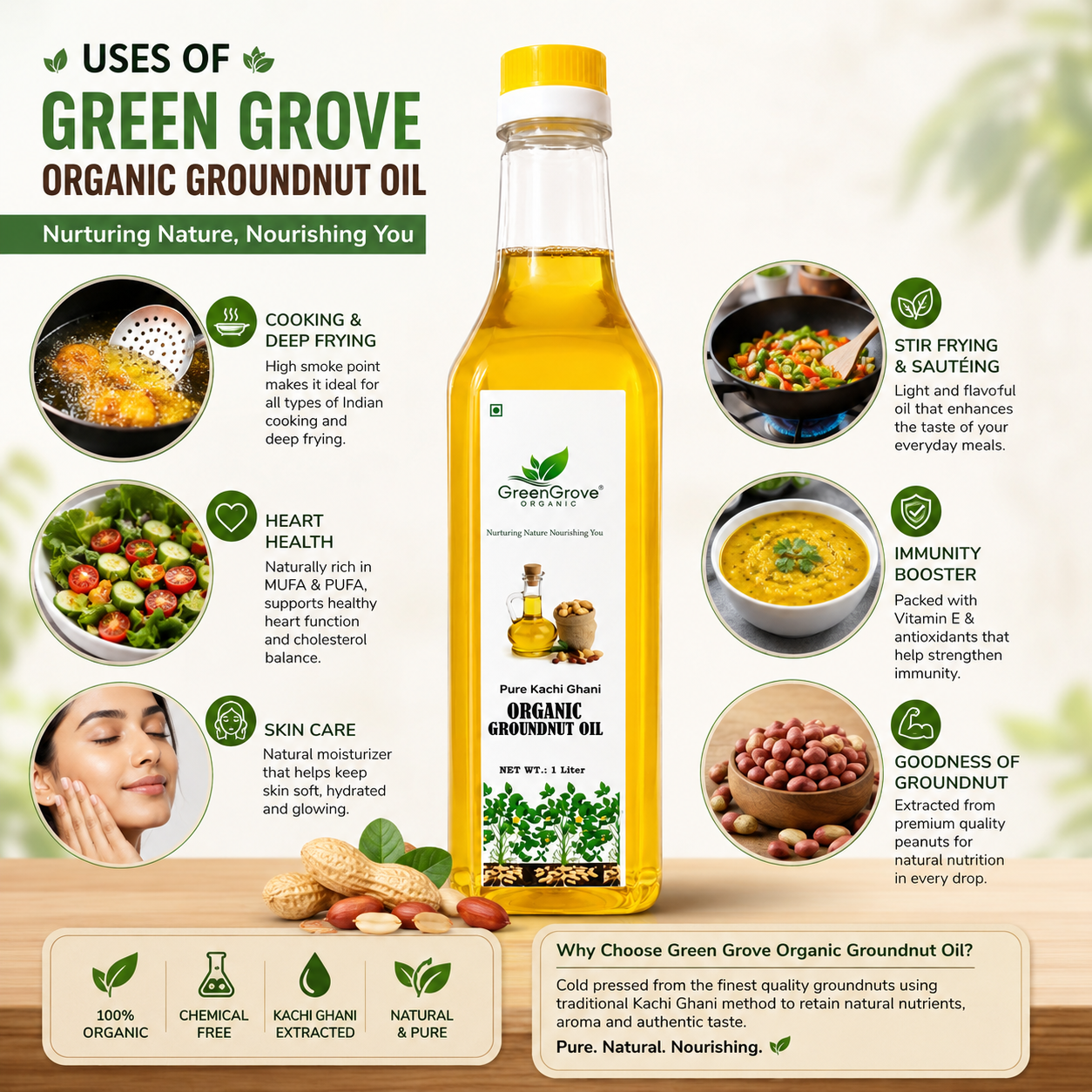 GreenGrove Organic Groundnut Oil (1 L)
