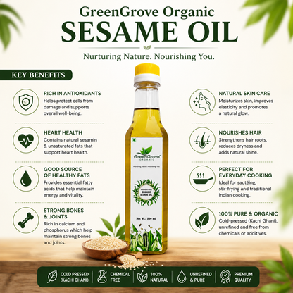 GreenGrove Organic Sesame Oil (White) (500 ML)