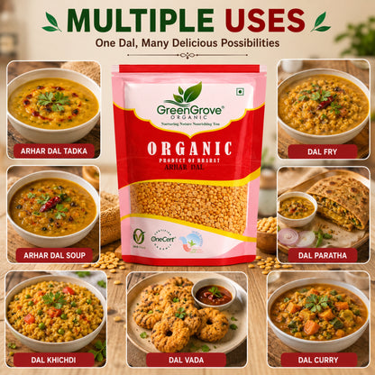GreenGrove Organic Arhar Dal - Premium Blend of Lentils