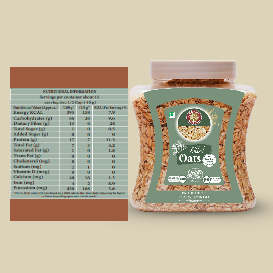 Organic Nation Rolled Oats (600 GM)