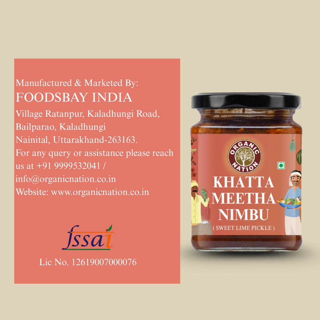Organic Nation Khatta Meetha Nimbu (Sweet Lemon Pickle)