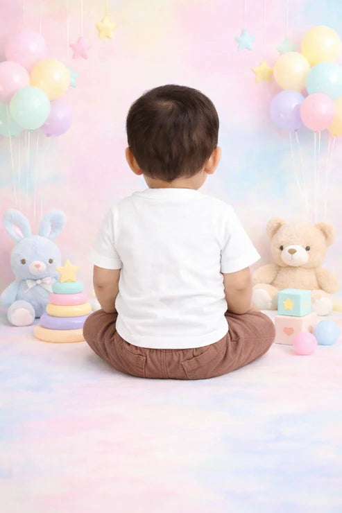 Tiny Tiggy Bamboo T-Shirt and Trouser Set | Mama & Baby Tiger Print White Tee with Brown Corduroy Bottom