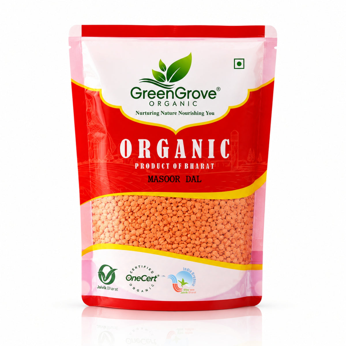 GreenGrove Organic Masoor Dal (500 GM) (PACK OF 2)