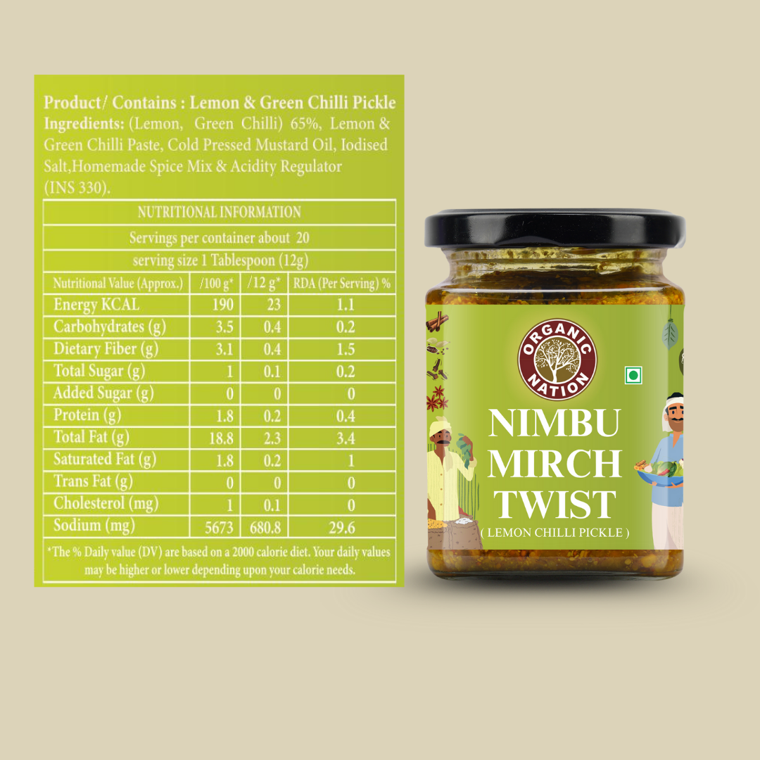 Organic Nation Nimbu Mirch Twist (Lemon Chilli Pickle)