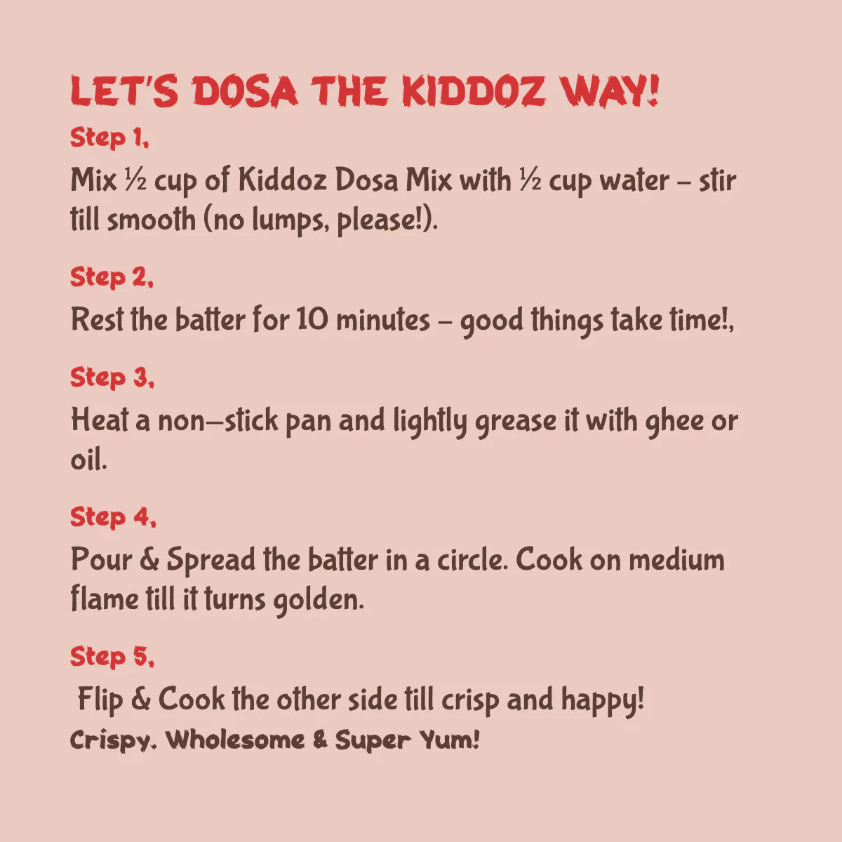 Kiddoz Kitchen Multi Millet Beetroot Dosa Mix (300 GM)