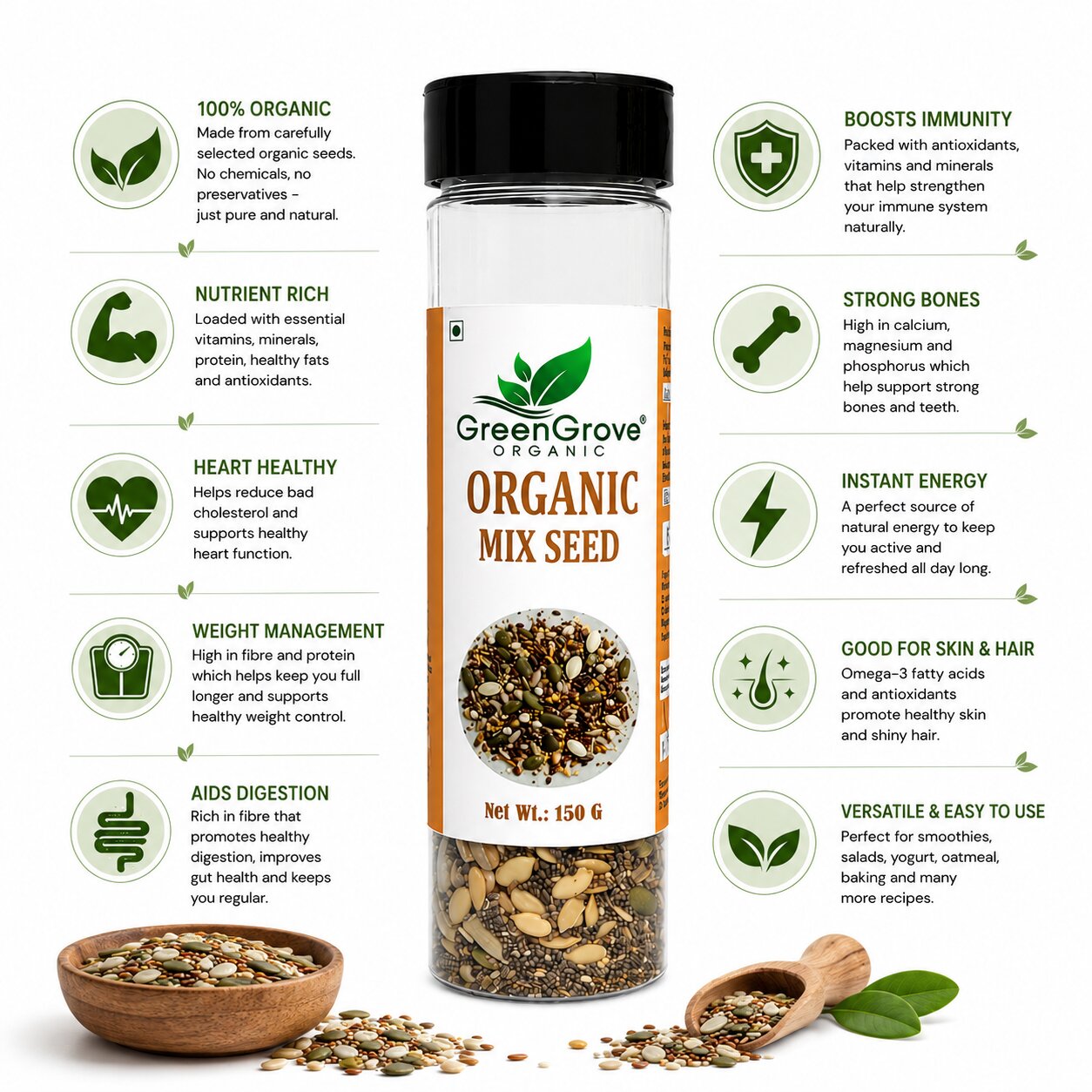 GreenGrove Organic Mix Seed (150 GM)