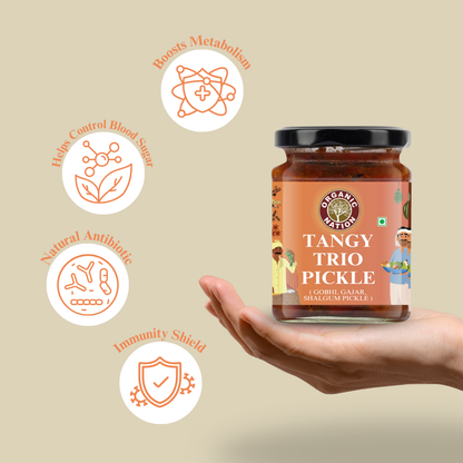 Organic Nation Tangy Trio Pickle (Khatta Meetha Pickle) (250 GM)
