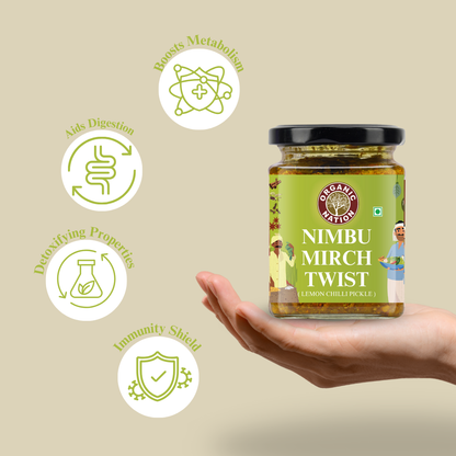 Organic Nation Nimbu Mirch Twist (Lemon Chilli Pickle)