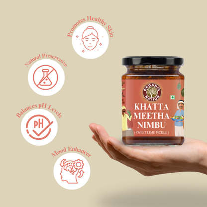 Organic Nation Khatta Meetha Nimbu (Sweet Lemon Pickle)
