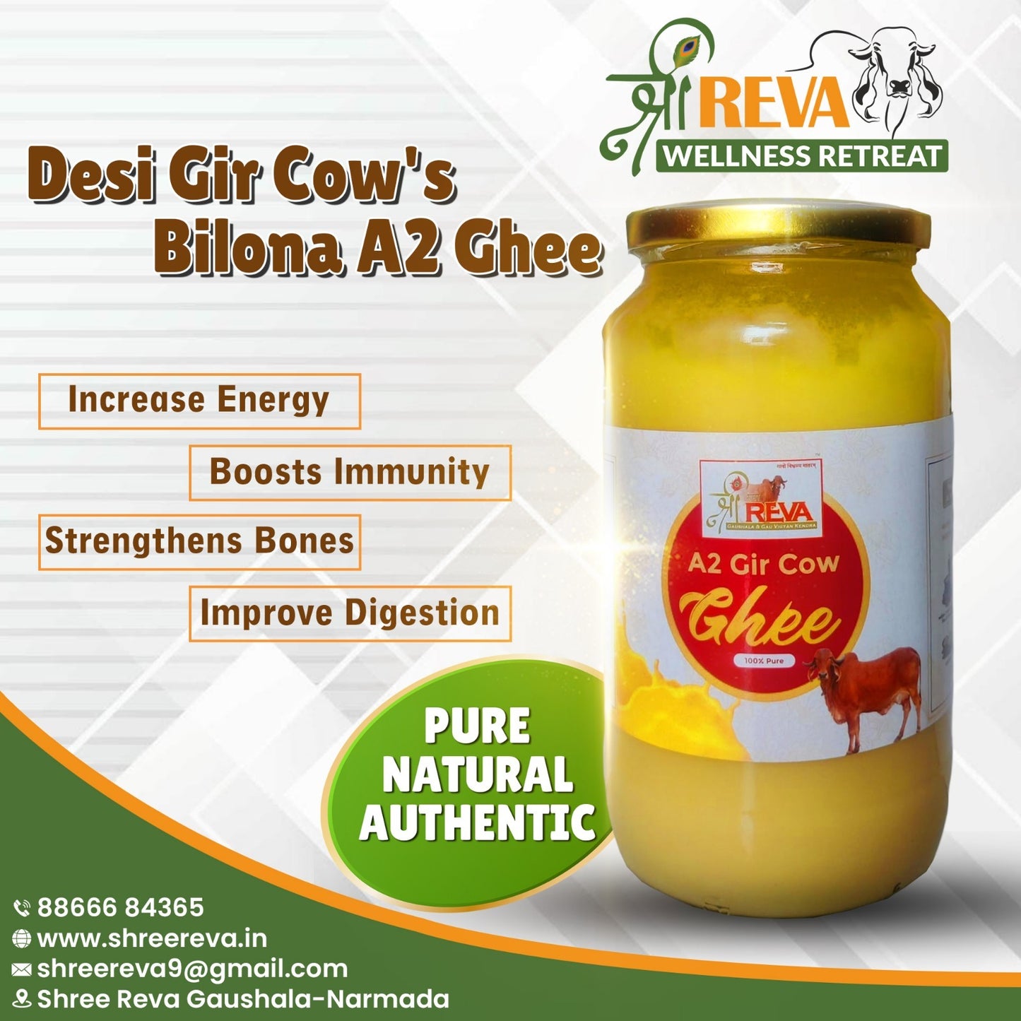 Shree Reva A2 Gir Cow Ghee