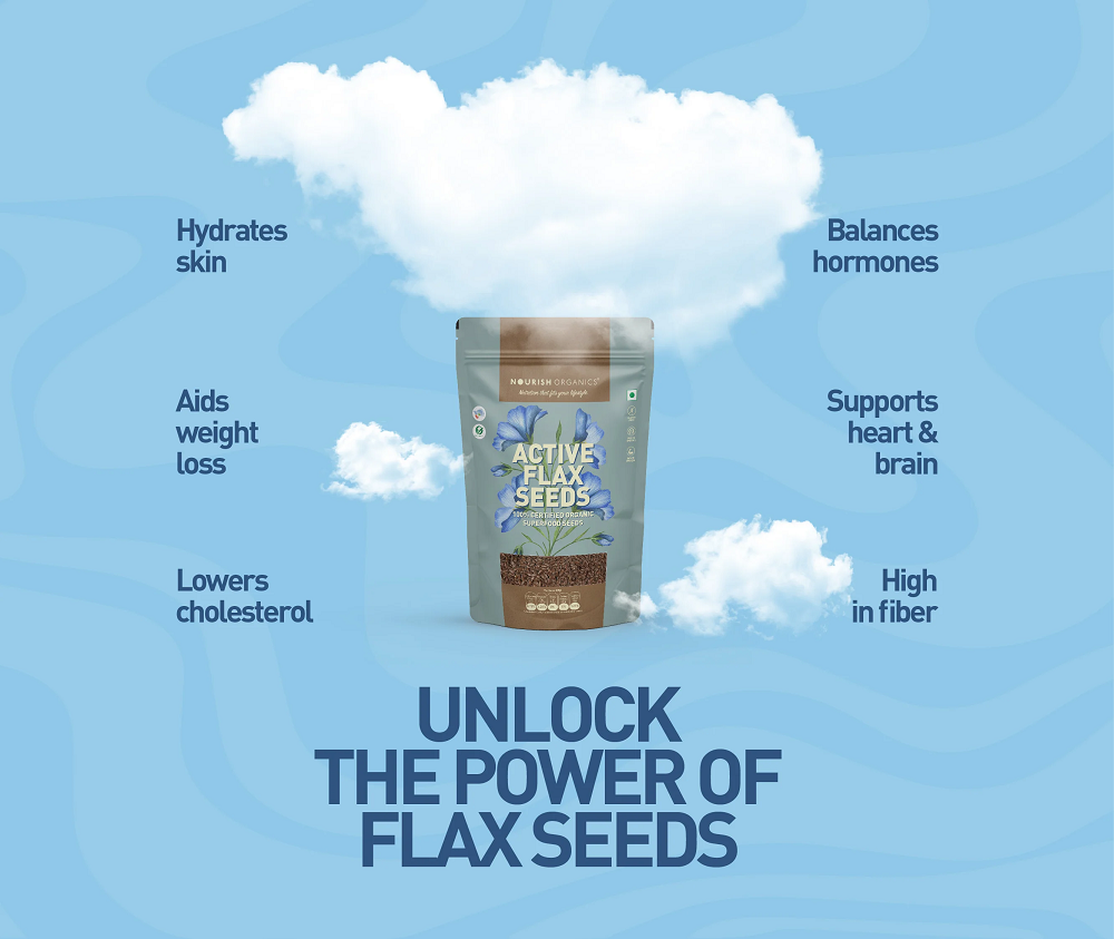 Nourish Organics Active Flax Seeds (500 GM)