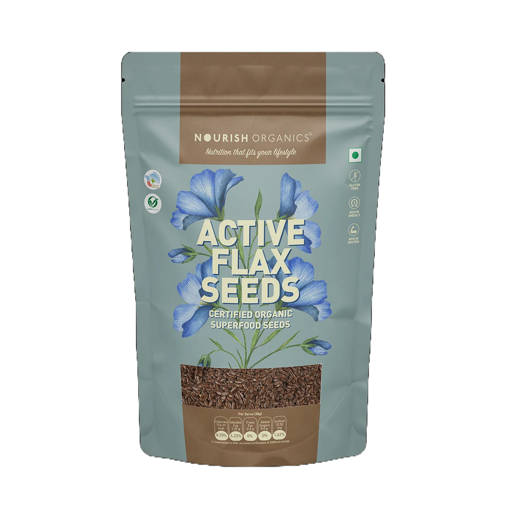 Nourish Organics Active Flax Seeds (500 GM)