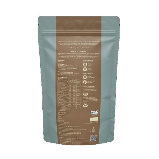 Nourish Organics Active Flax Seeds (500 GM)