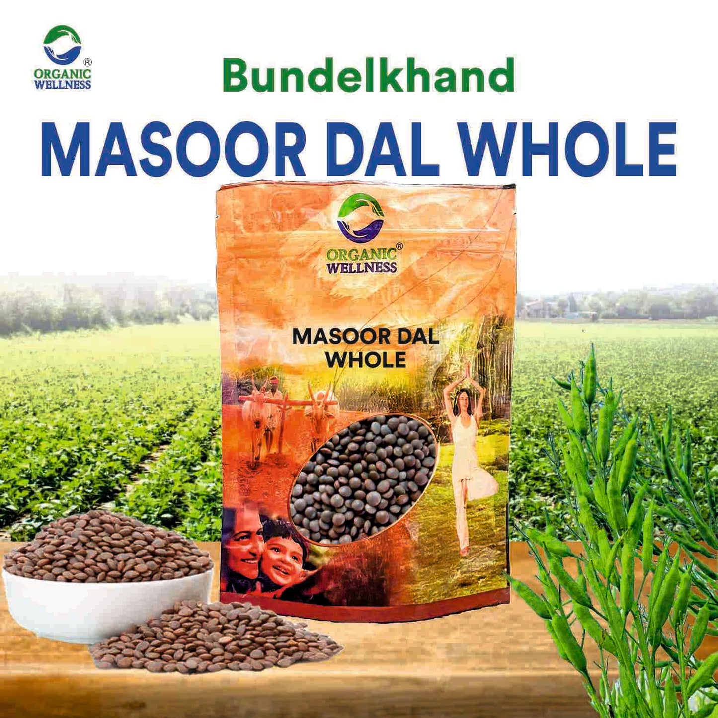 Organic Wellness Masoor Dal Whole