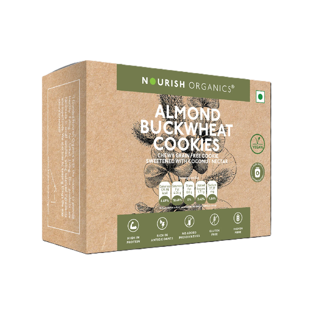 Nourish Organics Almond Buckwheat Cookies (120 GM)