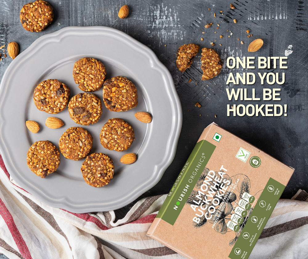 Nourish Organics Almond Buckwheat Cookies (120 GM)