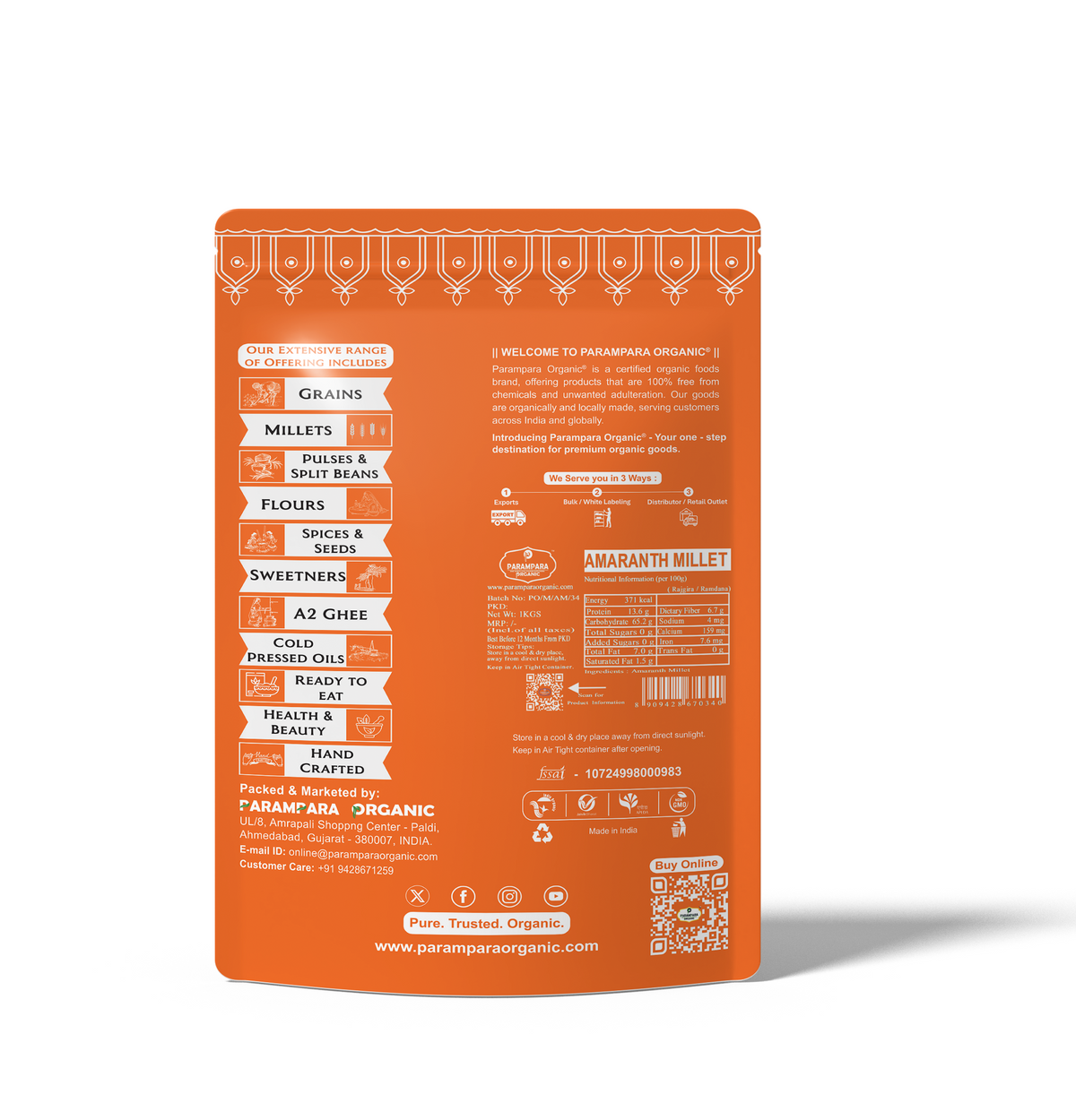 Parampara Organic Amaranth Millet (Rajgira)
