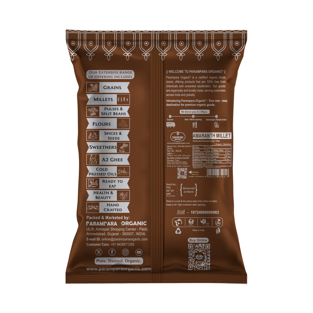 Parampara Organic Amaranth Millet (Rajgira)