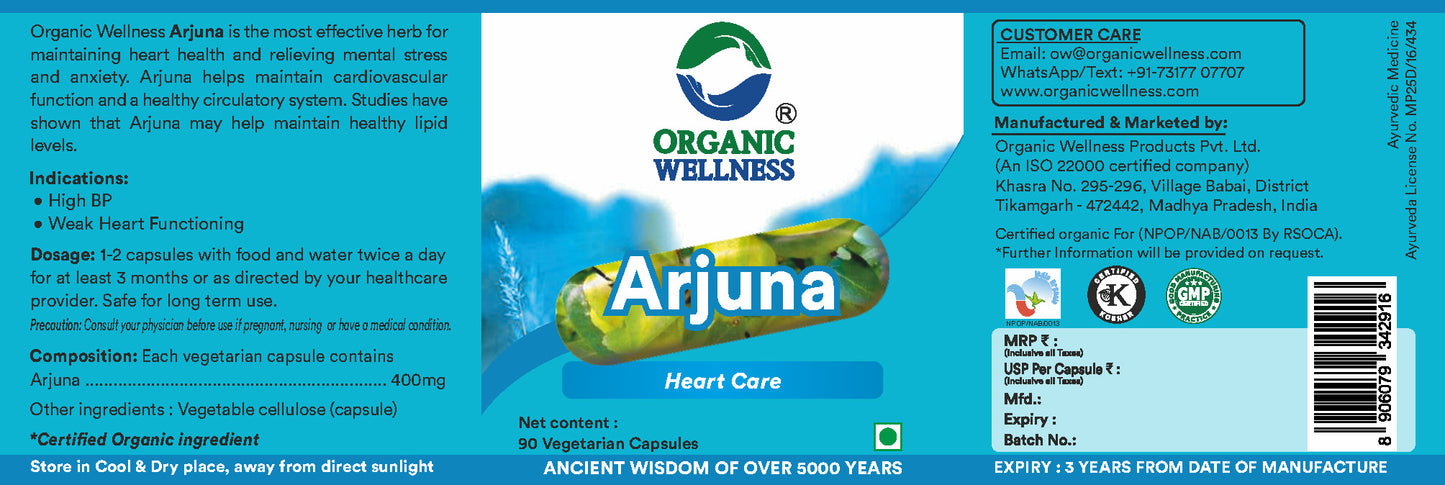 Organic Wellness Arjuna 90 Capsules