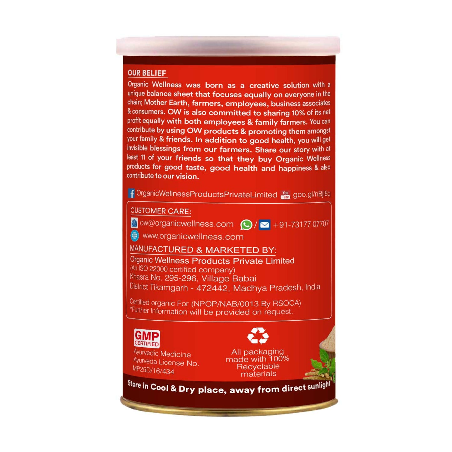Organic Wellness Ashwagandha W+ Powder