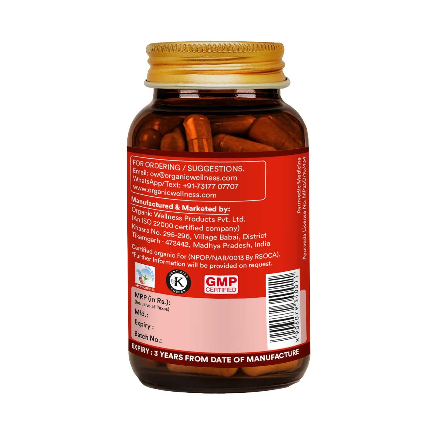 Organic Wellness Ashwagandha W+ 90 Capsules