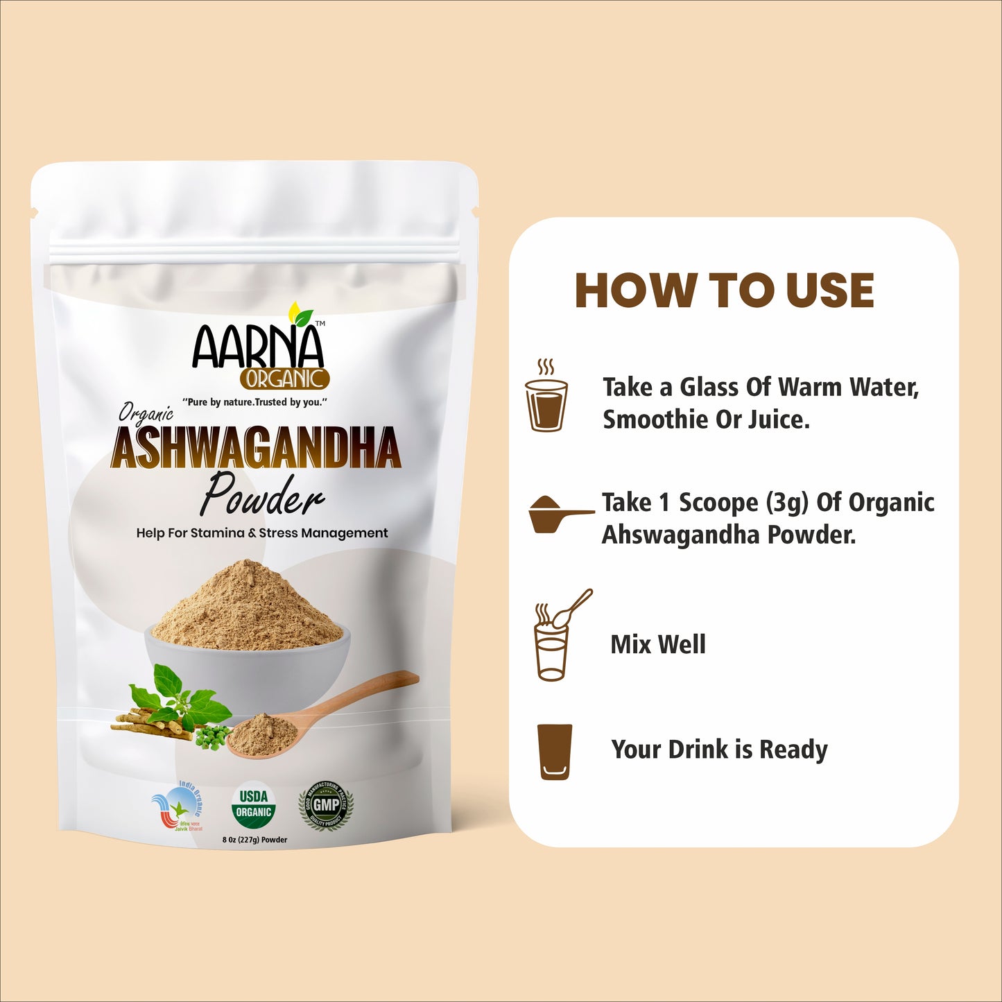 Aarna Organic Ashwgandha Powder 227g