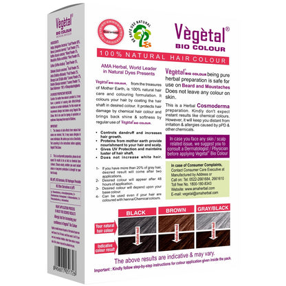 Vegetal Bio Colour - 25g | Experience Natural Dark Brown Beard Hair Color for Men