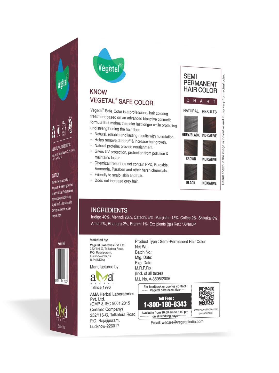 Vegetal SafeColor™ Burgundy - PPD Free Hair Color
