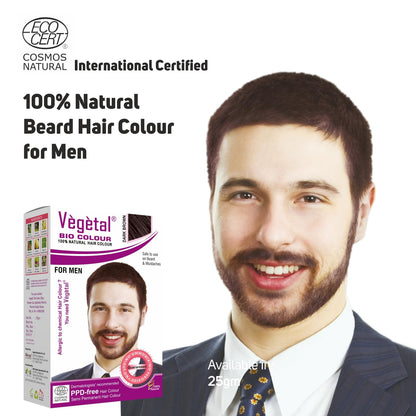 Vegetal Bio Colour - 25g | Experience Natural Dark Brown Beard Hair Color for Men