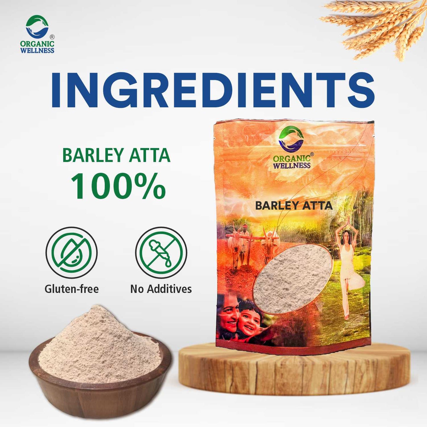 Organic Wellness Barley Atta (450 GM)
