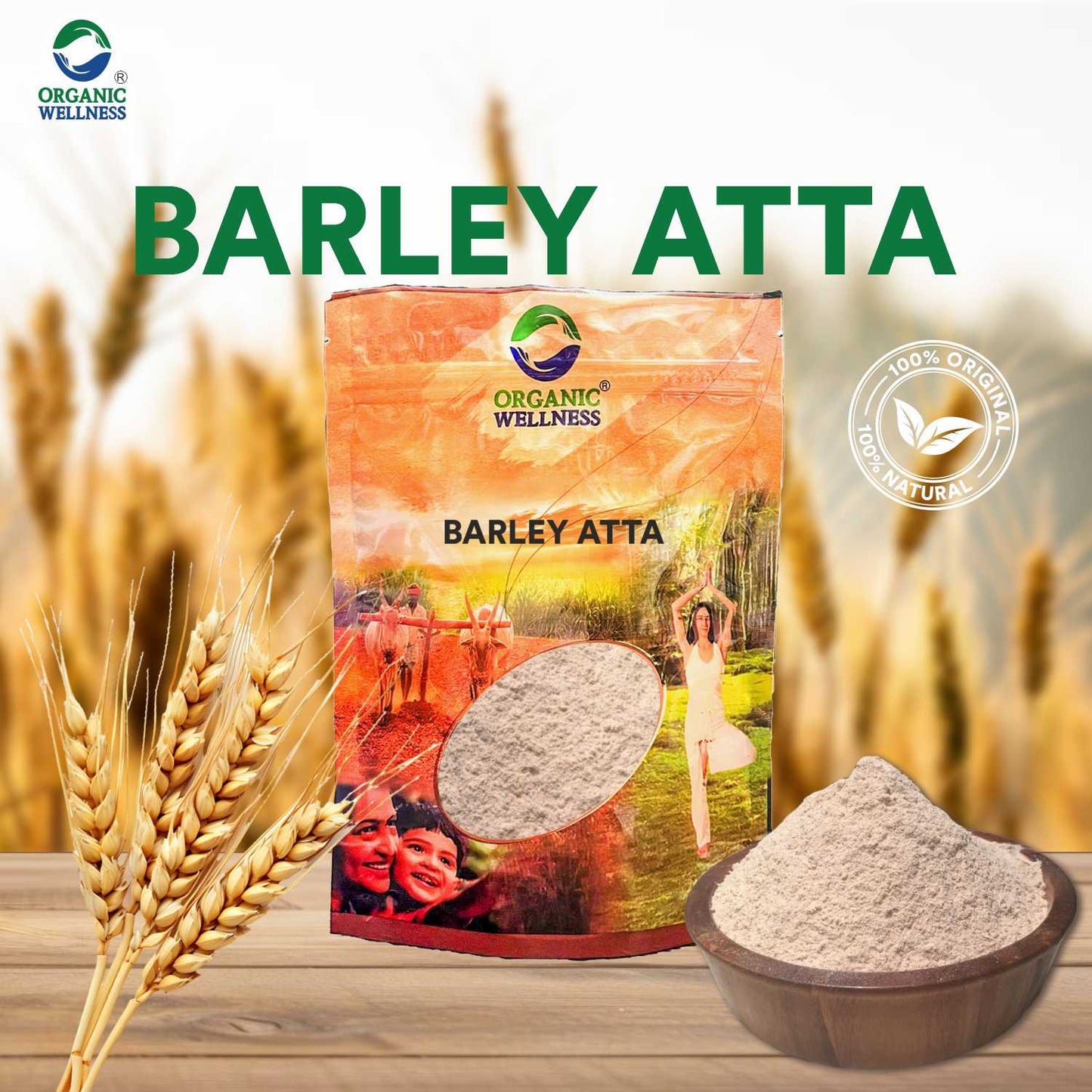 Organic Wellness Barley Atta (450 GM)