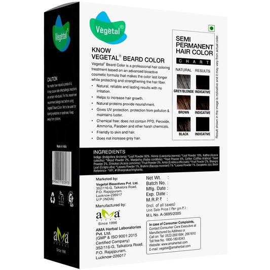 Vegetal Safe Soft Black Color for Beard (25 GM)
