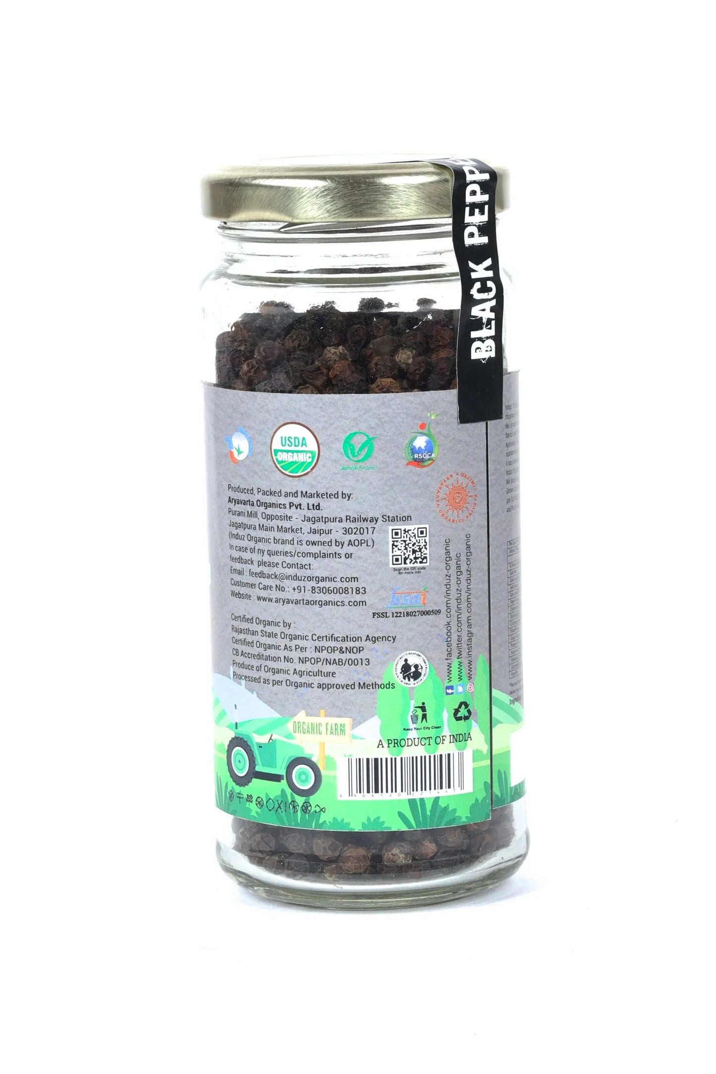 Induz Organic Black Pepper Whole
