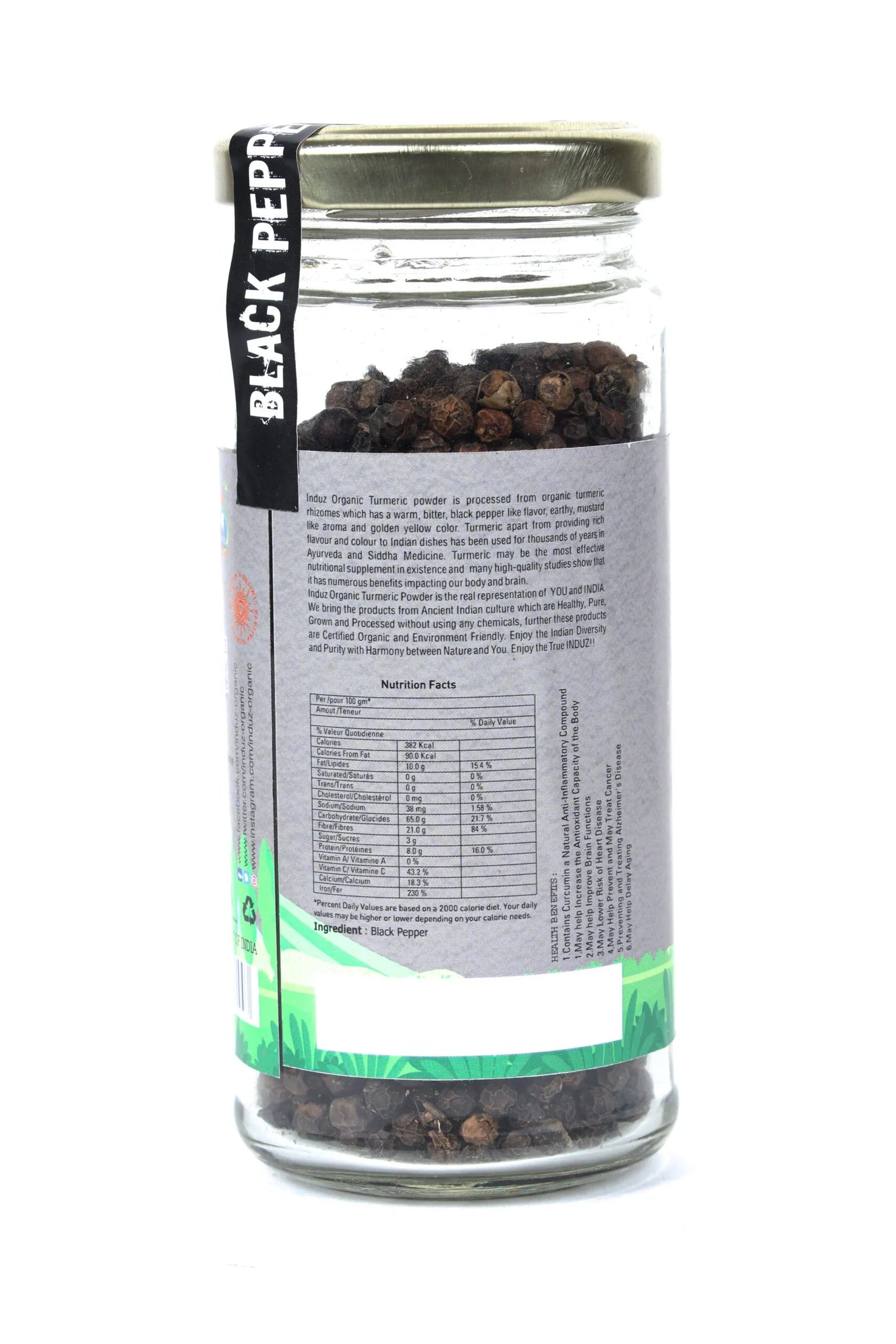 Induz Organic Black Pepper Whole