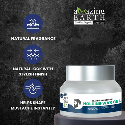Amazing Earth Beard & Mustache Holding Wax Gel (50 GM)