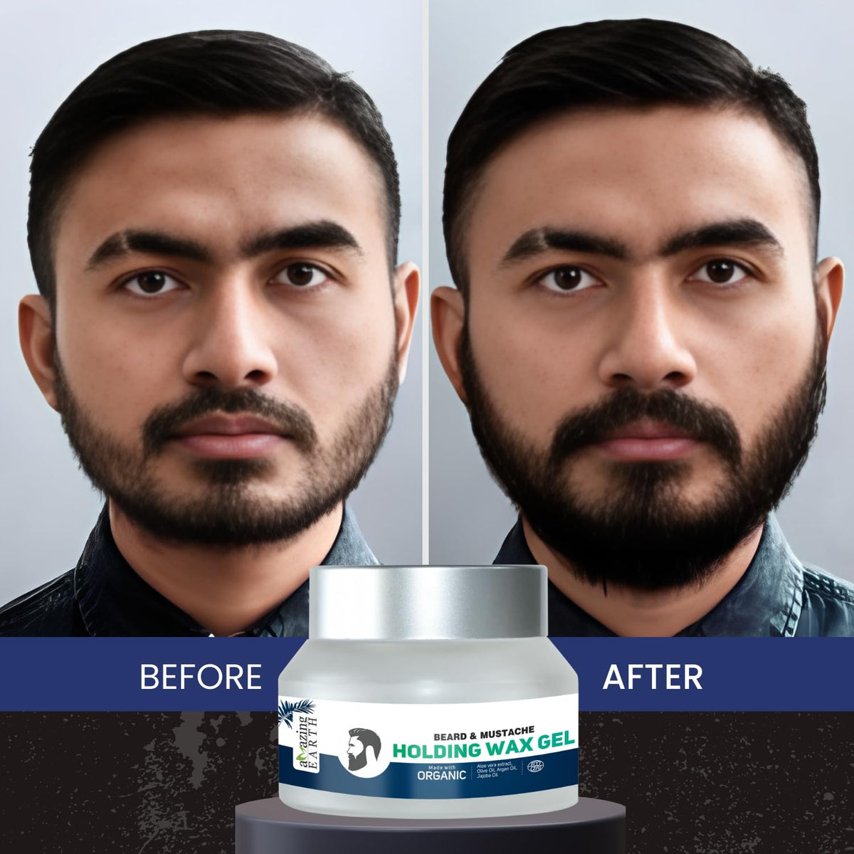 Amazing Earth Beard & Mustache Holding Wax Gel (50 GM)